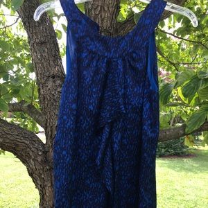 Black and blue silky top